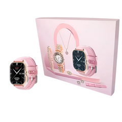 A58 Plus Smartwatch + Luxury Diamond Gift Set for Women | Complete 6-in-1 Combo